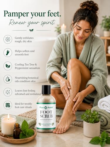 PhysAssist Exfoliating Foot Scrub with Tea Tree & Peppermint - 8 oz