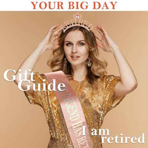 SuPoo Rose Gold Retirement Sash for Women Rhinestone Retired Crown Headband Tiara Retirement Gifts The Legend Has Retired Sash Crown Elegant Retirement Party Decorations Retired Decor