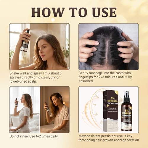 5% Minoxidil Hair & Beard Growth Spray - Extra Strength 3.38oz