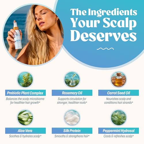 Akasha Superfoods Grow Scalp Mist, Ocean Prebiotics & Rosemary, 3.3oz