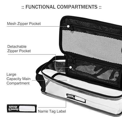 Rough Enough?Clear?Toiletry?Bag?for Traveling Men Shaving Kit Medicine Case Pouch Organizer Large for Toiletries Accessories
