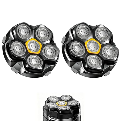 Magnetic 6 Blades Head Shaver Replacement Heads for Many 6D Magnetic Electric Razor,Magnetic 6D Blade Head Compatible with Head Shavers for Bald Men. (2PCS)