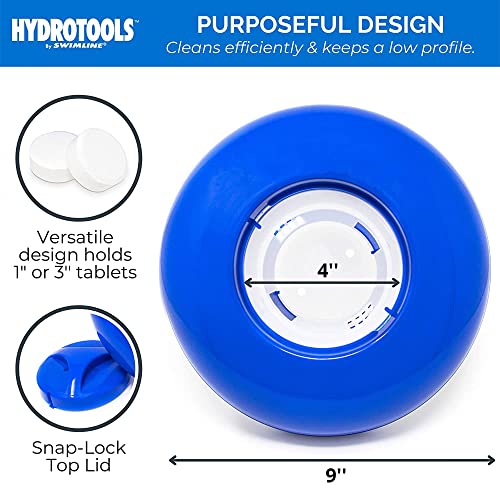 HYDROTOOLS BY SWIMLINE 8720 Extra Large Capacity Pool & Spa Chemical Dispenser | Compatible With Bromine & Chlorine Supports 1-3’’ Tablets | Adjustable Control Ring For Customizable Flow Rate