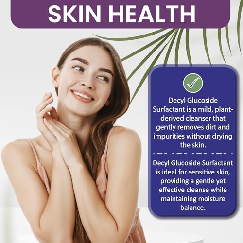 Cocojojo Decyl Glucoside Natural Surfactant - Surfactants for Soap Making, Lauryl Glucoside, DIY Shower Gel, Skin Care, Body and Face Wash, Plant Derived, Natural - 1 Gallon (Pack of 1)