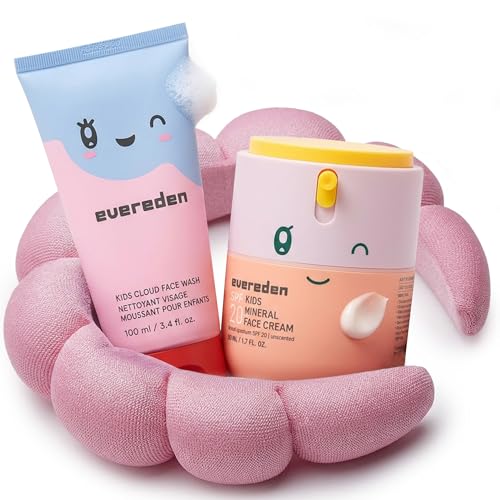 Evereden Kids Face Wash & SPF 20 Mineral Cream Set with Headband
