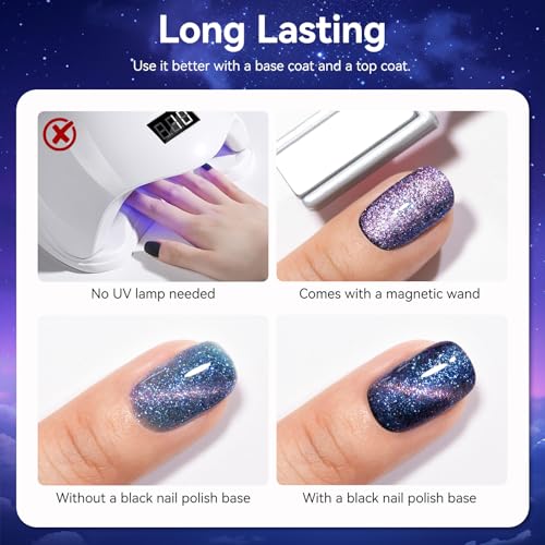 9D Cat Eye Nail Polish - Blue to Purple Galaxy Magic