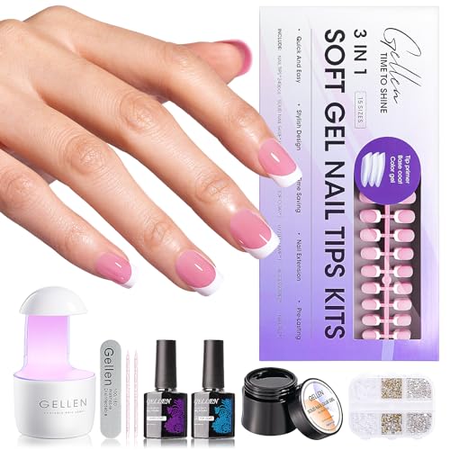Gellen Pink French Tip Gel Nail Kit 240PCS Short Square Press-On Nails - Variation 240pcs-Pink Short Square Tips Kit