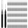 MAPVOLUT 120PC Micro Eyebrow Brushes with Caps - Ideal for Tinting & Lifting