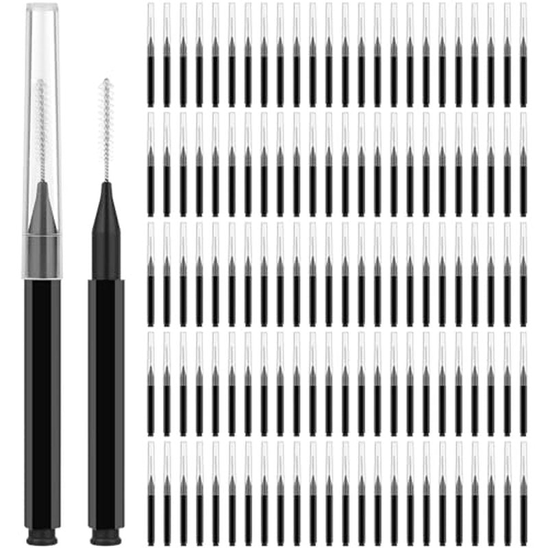 MAPVOLUT 120PC Micro Eyebrow Brushes with Caps - Ideal for Tinting & Lifting