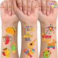 JOYIN 144 PCS Cinco De Mayo Temporary Tattoo Set for Mexican Themed Party, Fiesta Party Fake Tattoos Stickers Sombrero Hats, Taco Design, Face Body Tattoo Decorations