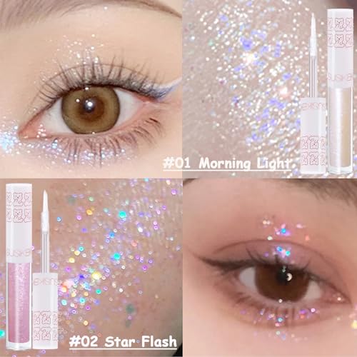 6Pcs Liquid Glitter Eyeshadow Set - Korean Makeup, Long Lasting