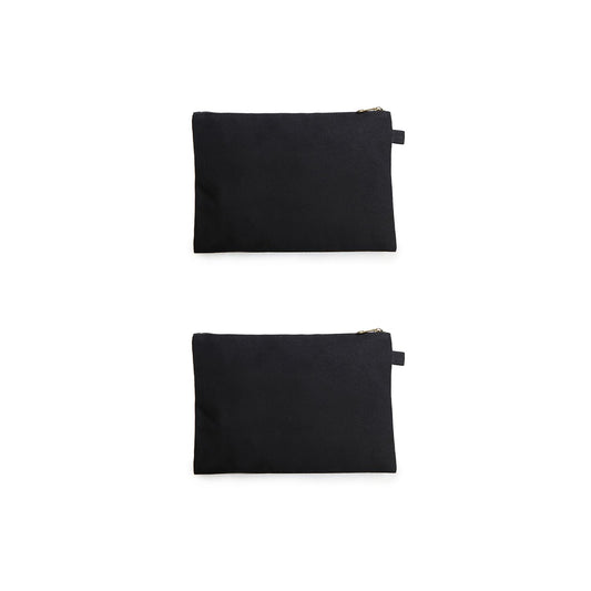 YONBEN Zipper Pouch Storage Bag Simple and Stylish Women's Cosmetic and Travel Bag (Black-basic-2)
