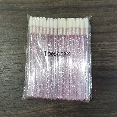 Disposable Lip Brush Set - 100 Pink Lipstick Applicators & Gloss Wands