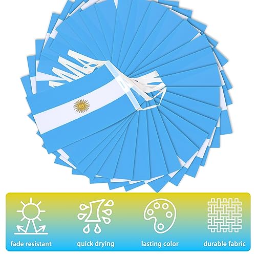 Argentina Flag Pennant Banner - 33ft Bunting with 30 Flags