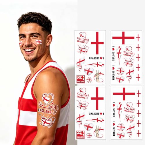 40 Pcs World Flag Temporary Tattoos, Waterproof Face Stickers