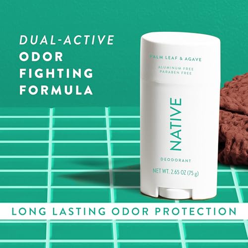 Native Aluminum-Free Deodorant for Women & Men, Palm Leaf & Agave, 2.65oz - Unisex Natural Odor Protection