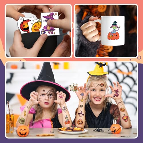 Halloween Temporary Tattoos 116PCS Pre-Cut Easy Peel Party Favors