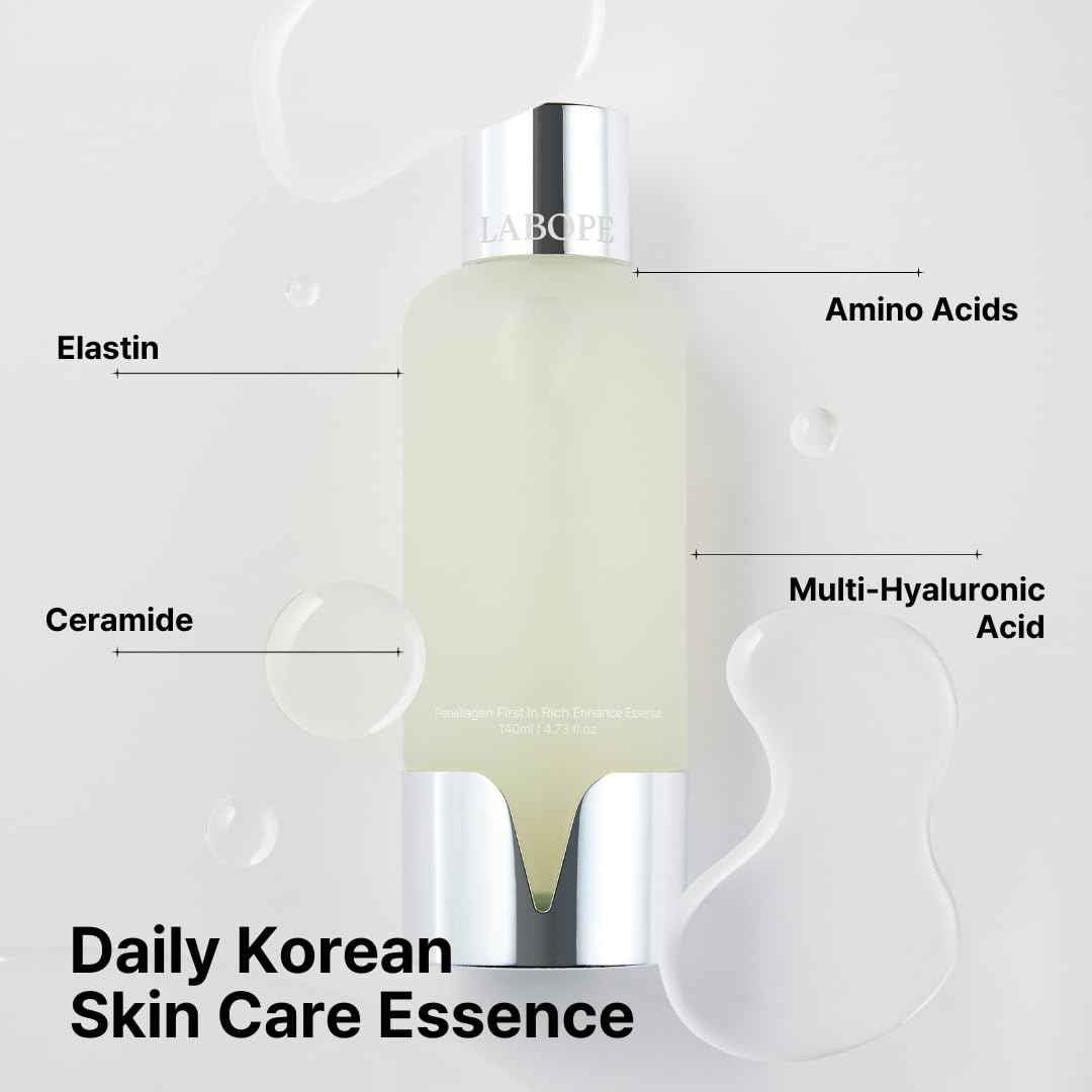 Labope Penellagen First in Rich Enhance Essence - Korean Skin Care - Anti Aging Face Toner - Starfish Collagen Extract - Includes Elastin, Ceramide, and Multi-Hyaluronic Acid - 4.73 oz