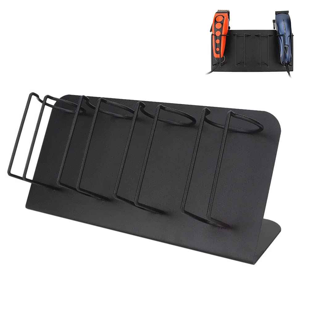 Hair Clipper Holder,Hair Clipper Rack, 4 Slots Stainless Steel Electric Hair Clipper Storage Rack Hair Cutter Trimmer Holder Stand Used for Salon Appliance Rack (Black)