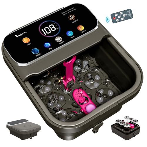 Electric Foot Spa Massager with Heat & Remote Control - Dark Grey