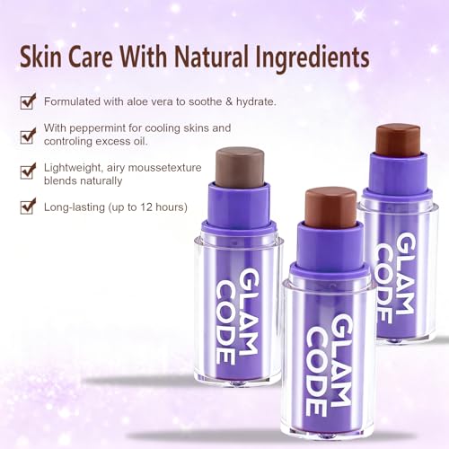 Cream Bronzer Stick for Face & Body - Contouring & Sculpting Makeup, Light to Light-Medium Skin, Vegan & Cruelty-Free