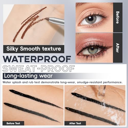 Gloomix Black Truffle 24HR Waterproof Eyeliner Pencil - Long-Lasting, Precise, Smudge-Proof Makeup