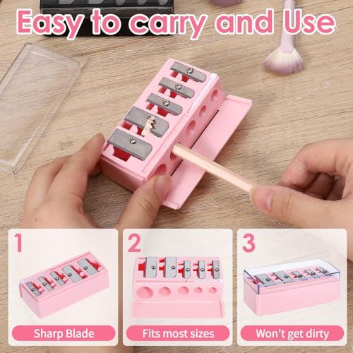 5-Hole Cosmetic Pencil Sharpeners - 2 Pack for Eyeliner & Lip Liner