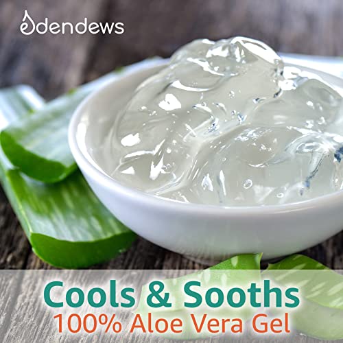 Eden Dews Travel-Size Aloe Vera Gel for Dry Skin 100% Pure & Natural Organic Moisturizing Face & Hair Care Sun Burn Relief Hydrating & Soothing Made in USA Unscented 2 oz