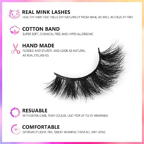 18mm Mink False Eyelashes 3D Fluffy Dramatic Winged Lashes