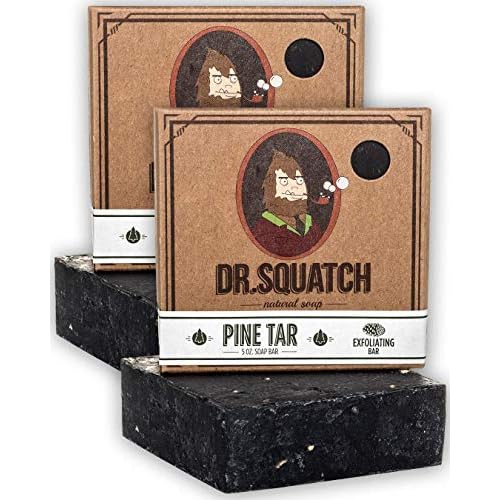 Dr. Squatch Pine Tar Soap 2-Pack Bundle - Mens Bar with Natural Woodsy Scent and Skin Exfoliating Scrub ? Handmade with Pine, Coconut, Olive Organic Oils in USA (2 Bar Set)