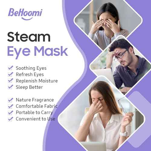 20 Packs Steam Eye Mask, Heated Eye Mask Warm Compress for Eyes, Disposable Self Heating Steam Mask Sleep, Spa, Travel Essentials & Relaxation Gifts for Women, Stocking Stuffers (Lavender)