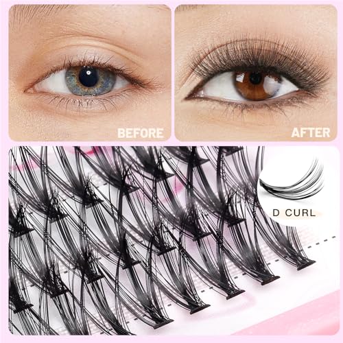 8/10/12/14/16/17/18/20mm 60pcs 20 Root Grafting Individual False Eyelashes Mink Natural Long Eye Lashes Cluster Extension Makeup Beauty Fake Eyelash (12mm)
