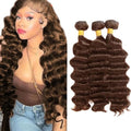 Brazilian Virgin Hair Deep Wave Bundles #4 Brown 26 28 30