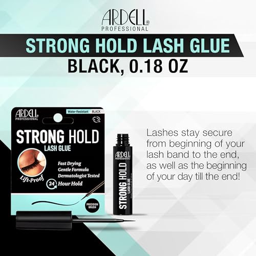 Ardell Waterproof Lash Glue Black - Fast-Drying, 24-Hour Hold for Strip Lashes