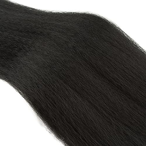 24-Inch Yaki Straight Human Hair Bundles #1B - WuvuSnm