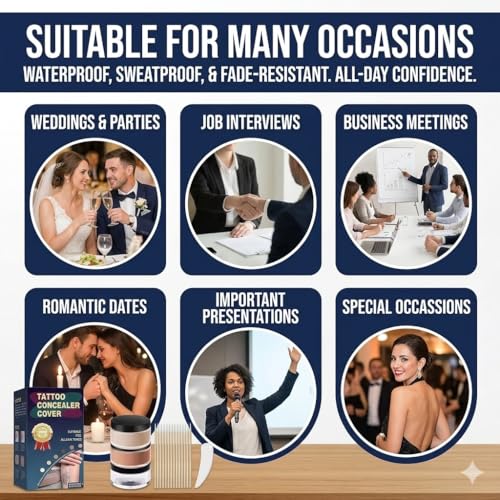 Waterproof Tattoo Cover Up Makeup Set - Full Coverage Concealer Cream