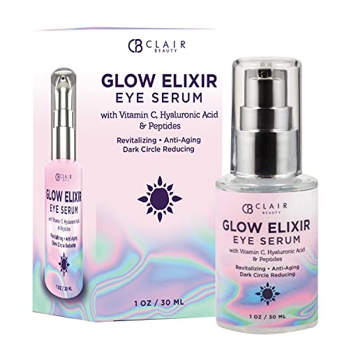 Clear Beauty Vitamin C & Hyaluronic Acid Under Eye Serum - Reduce Eye Bags, Puffiness, Dark Circles & Wrinkles, Lifting Eye Serum - Cruelty Free Korean Skin Care For All Skin Types