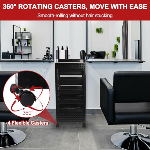 Salon Trolley Cart with 5 Drawers & 360° Wheels