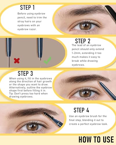 12-Piece Eyebrow Pencil Set with Dual-End Brush, Waterproof