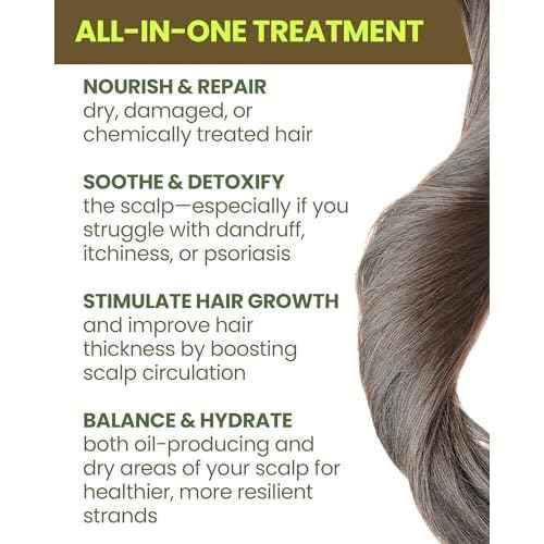 Healthy Hair Oil & Scalp Oil ? Hair Oils for Hair Growth with Organic Coconut Oil, Peppermint, Tea Tree, Jojoba, Rosemary for Hair Growth & Lavender Oil ? 4 oz