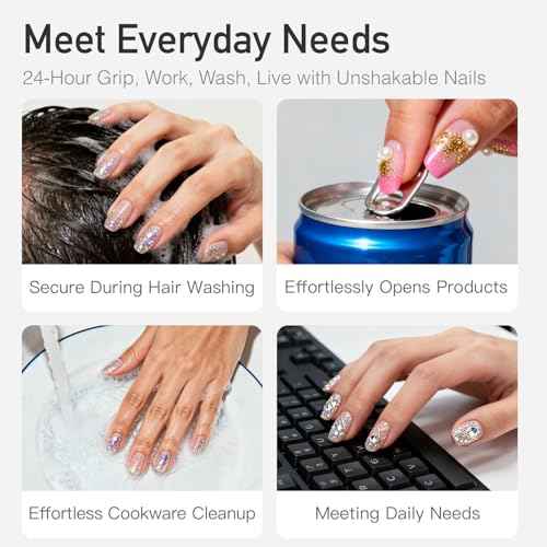 CurvLife Nail Tips Semi Solid Nail Glue 2g (5pcs) - Super Strong, Soft Glue Gel Quick Drying Adhesive for Press On Nails, No UV Light Needed