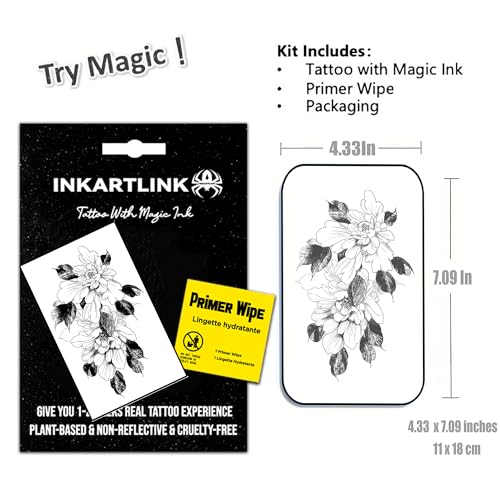 INKARTLINK Waterproof Temporary Tattoos - Floral Women's Art Designs