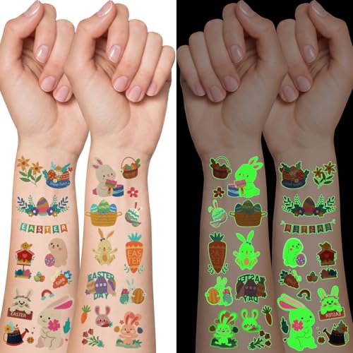 Easter Glow in the Dark Temporary Tattoos - 230 PCS