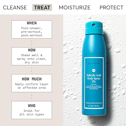 Naturium Salicylic Acid Body Spray 2% – Blemish Treatment, 4 oz