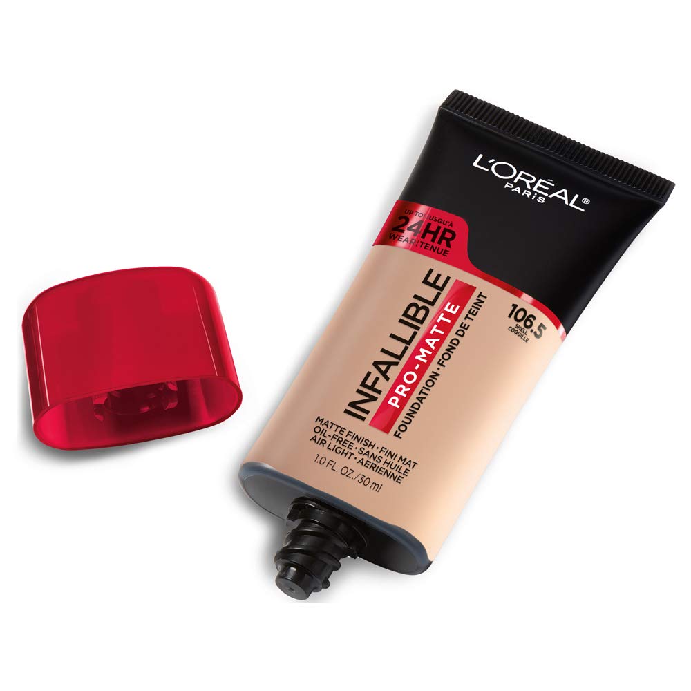 L'Oreal Paris Cosmetics Makeup Infallible Pro-Matte Liquid Longwear Foundation, Shell, 1 fl oz.