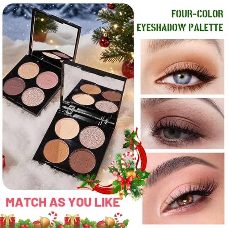 4-Color Eyeshadow Palette Matte Shimmer – Neutral Nude Gold
