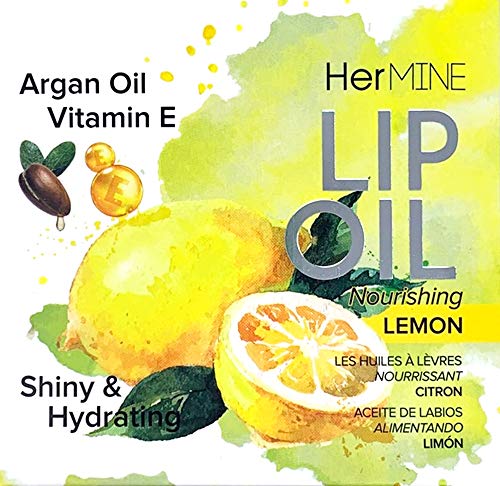 HerMINE Hydrating Lip Oil with Argan oil & Vitamin E Clear Long Lasting Nourishing Lip Oils Moisturizing Gel Multi-Packs Softening Clear Oil