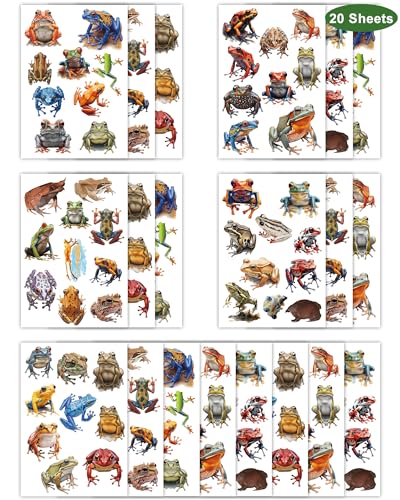 Frog Temporary Tattoos, 188 PCS, Hypoallergenic & Realistic