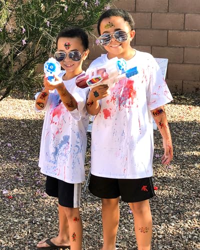 204Pcs Paintball Temporary Tattoos for Kids Birthday Party