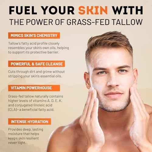 Beast Mode Soap for Men, Paleo Pine, Single Bar ? Natural Grass-Fed Tallow Bar Soap, Exfoliating Sand Blend, Handcrafted, Non-Toxic